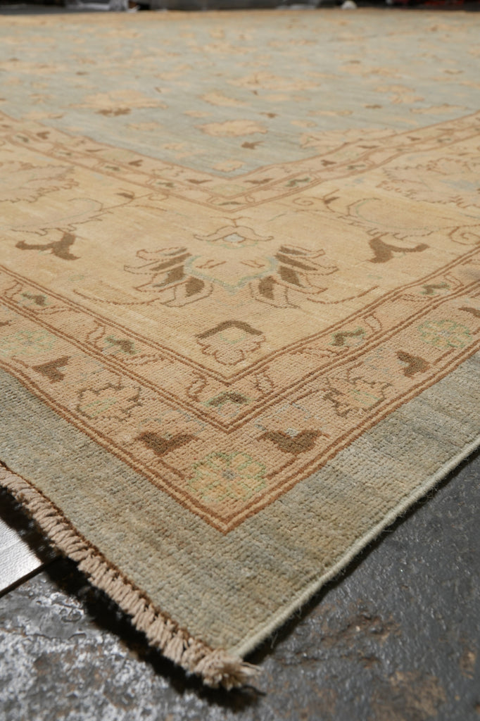 12 x 17.9 Light Blue Chobi Peshawar Quality Rug #B-77491