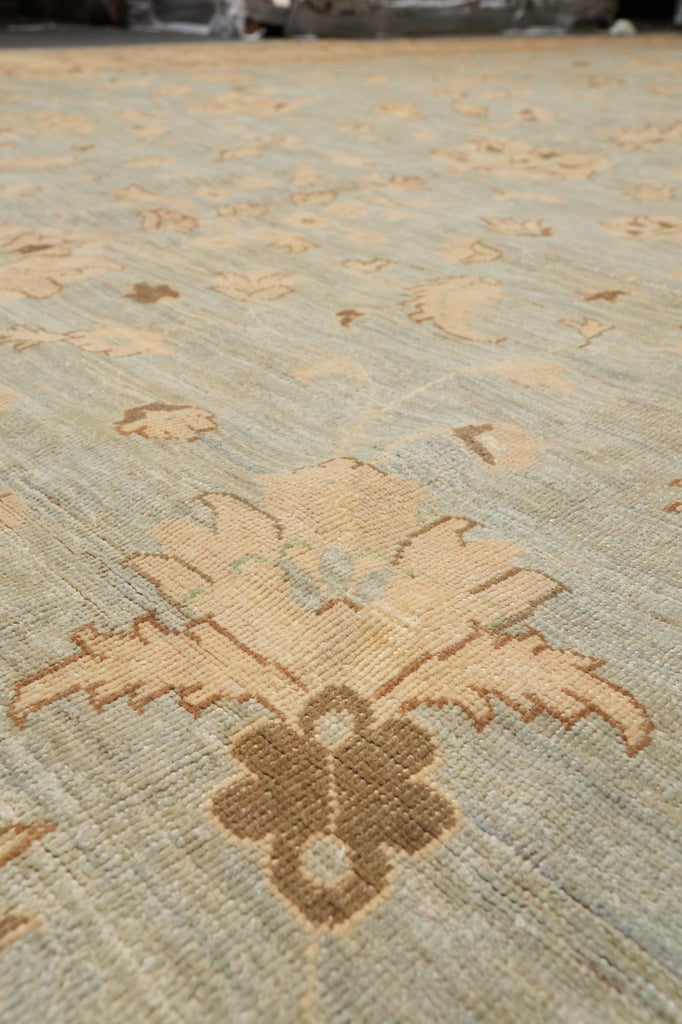 12 x 17.9 Light Blue Chobi Peshawar Quality Rug #B-77491