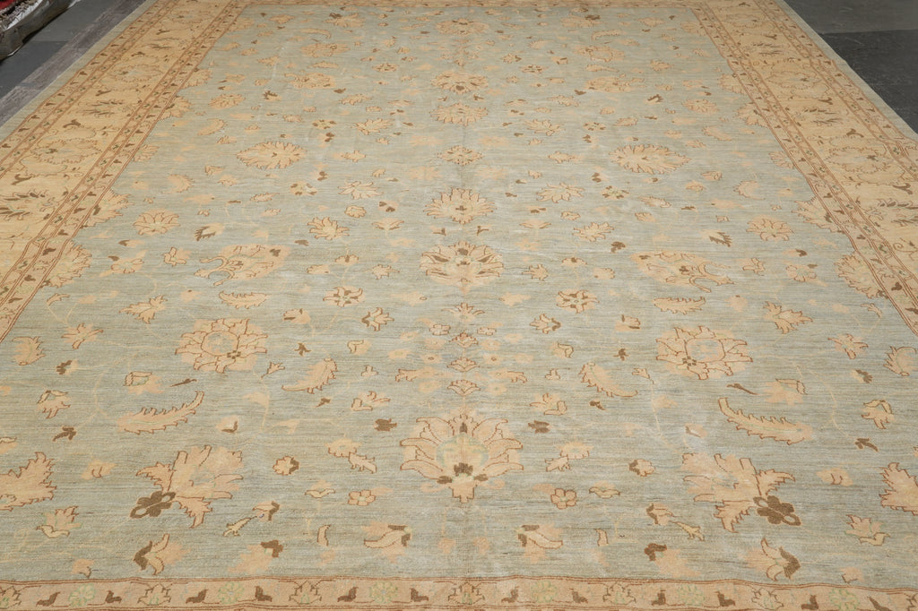 12 x 17.9 Light Blue Chobi Peshawar Quality Rug #B-77491
