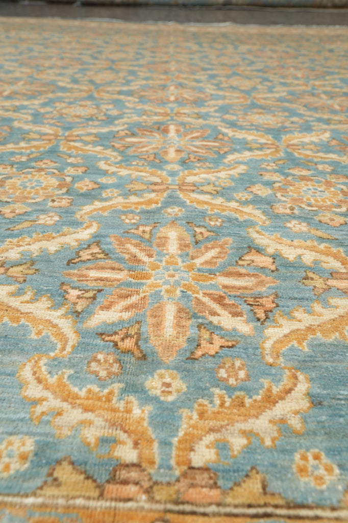 9.1 x 11.6 Aqua Blue Zigler Chobi Handmade Peshawar Carpet #F-4254