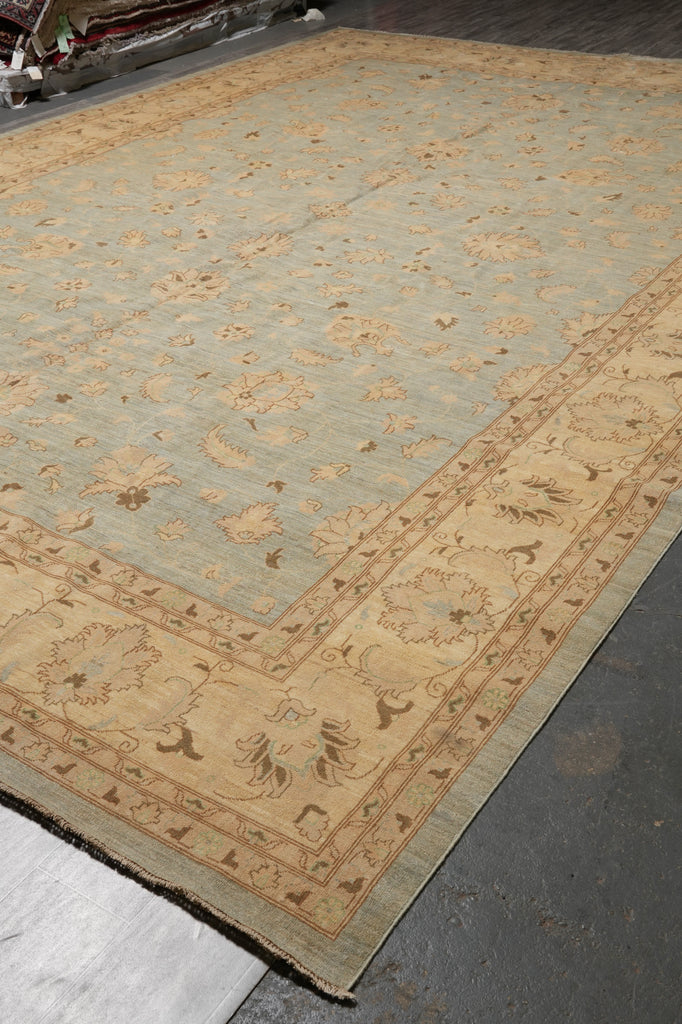 12 x 17.9 Light Blue Chobi Peshawar Quality Rug #B-77491