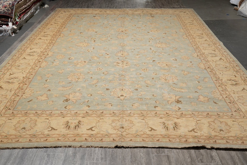 12 x 17.9 Light Blue Chobi Peshawar Quality Rug #B-77491