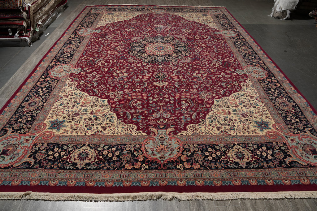 12 x 18 Finer Weave Handmade Kashan Rug #PIX-17089