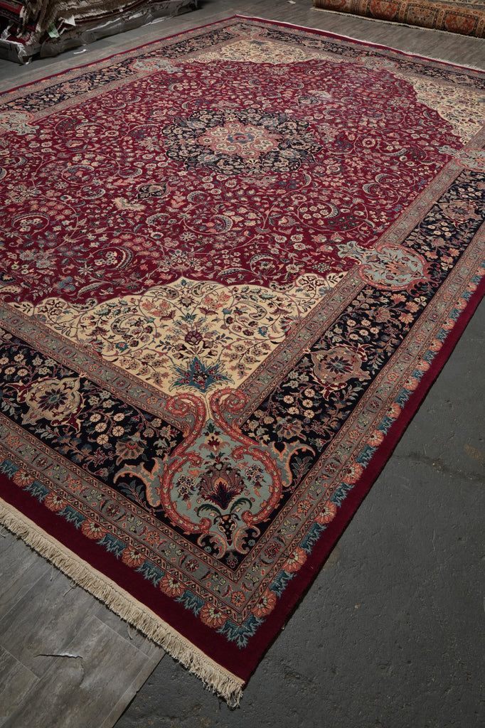 12 x 18 Finer Weave Handmade Kashan Rug #PIX-17089