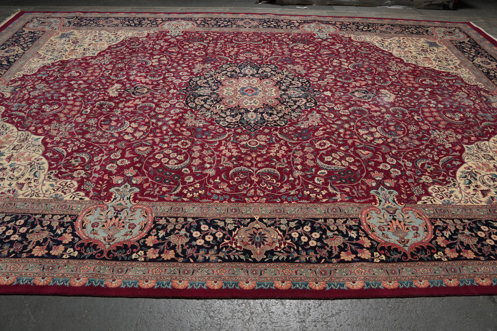 12 x 18 Finer Weave Handmade Kashan Rug #PIX-17089