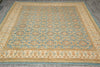 Load image into Gallery viewer, 9.1 x 11.6 Aqua Blue Zigler Chobi Handmade Peshawar Carpet #F-4254