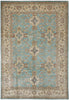 Load image into Gallery viewer, 9 x 12.3 Chobi Handmade Peshawar Carpet Aqua Teal Blue #F-4256