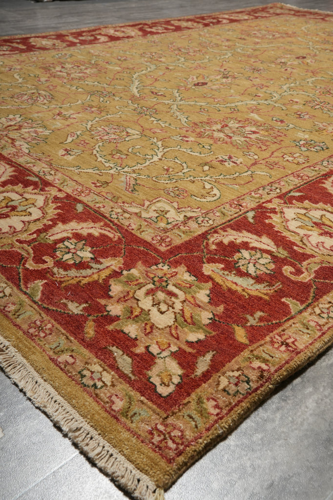 6 x 9 New Zigler Chobi Peshawar Rug Gold Rust Imported Pakistan #B-73621