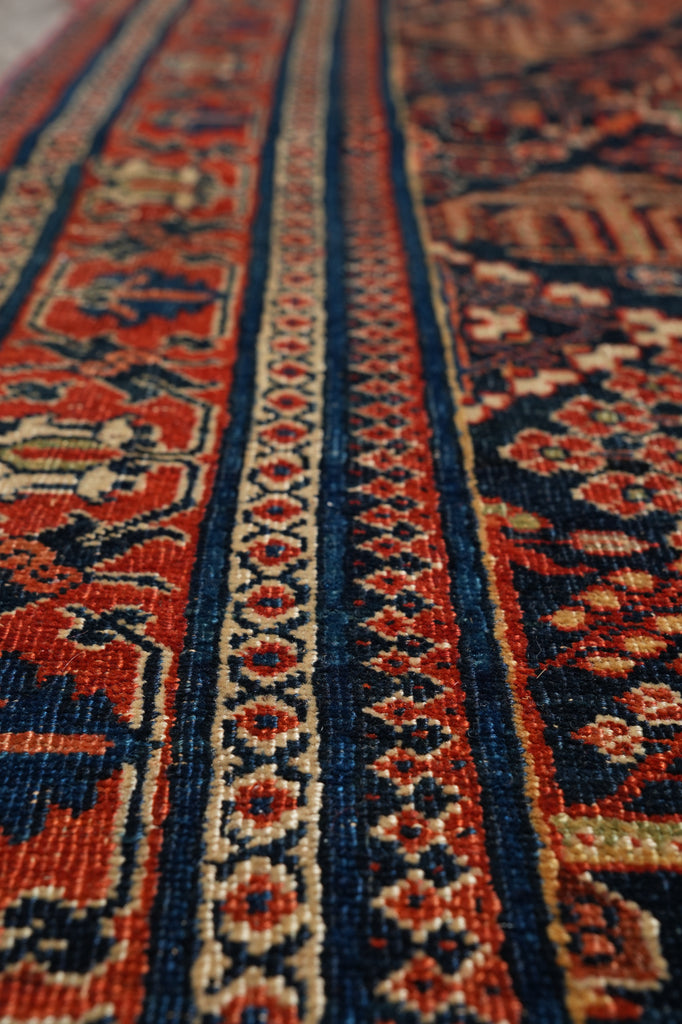 4.3 x 6.9 Authnetic Antique Persian Keshan Debir Rug 1930's Iran #F-4513