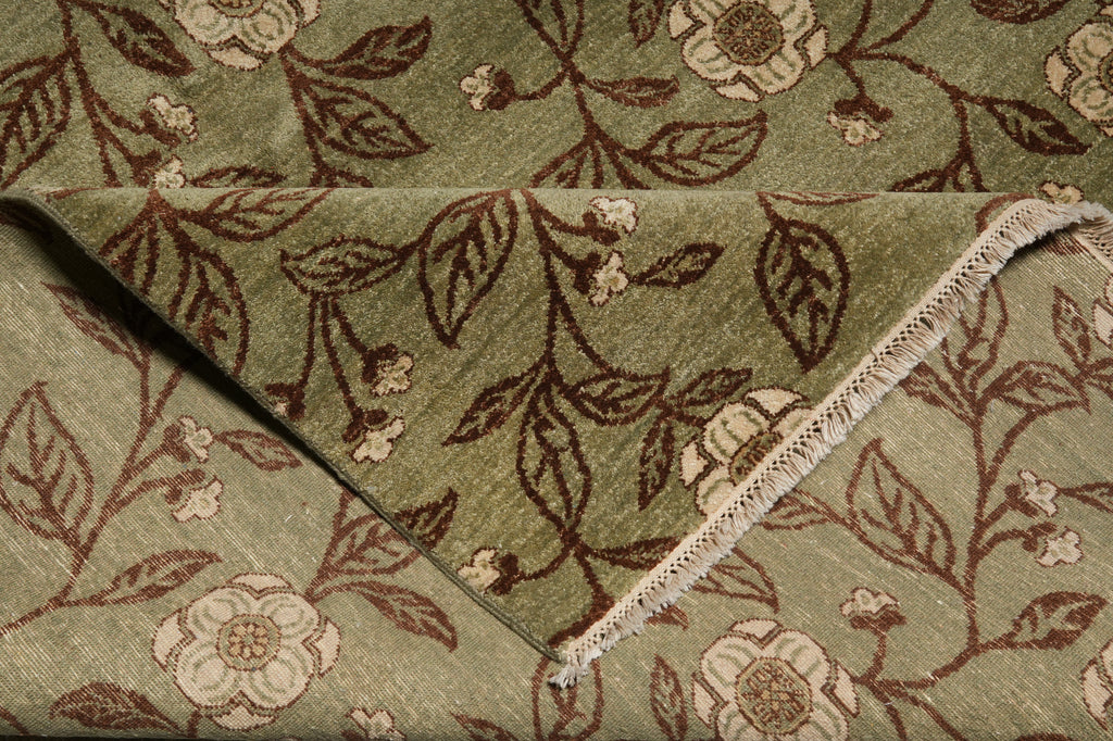 6 x 9 Hand-Knotted Contemporary Transitional Wool Rug Green #PIX-23227