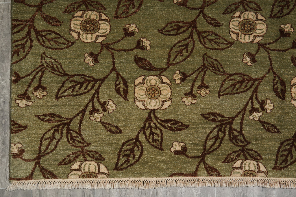 6 x 9 Hand-Knotted Contemporary Transitional Wool Rug Green #PIX-23227