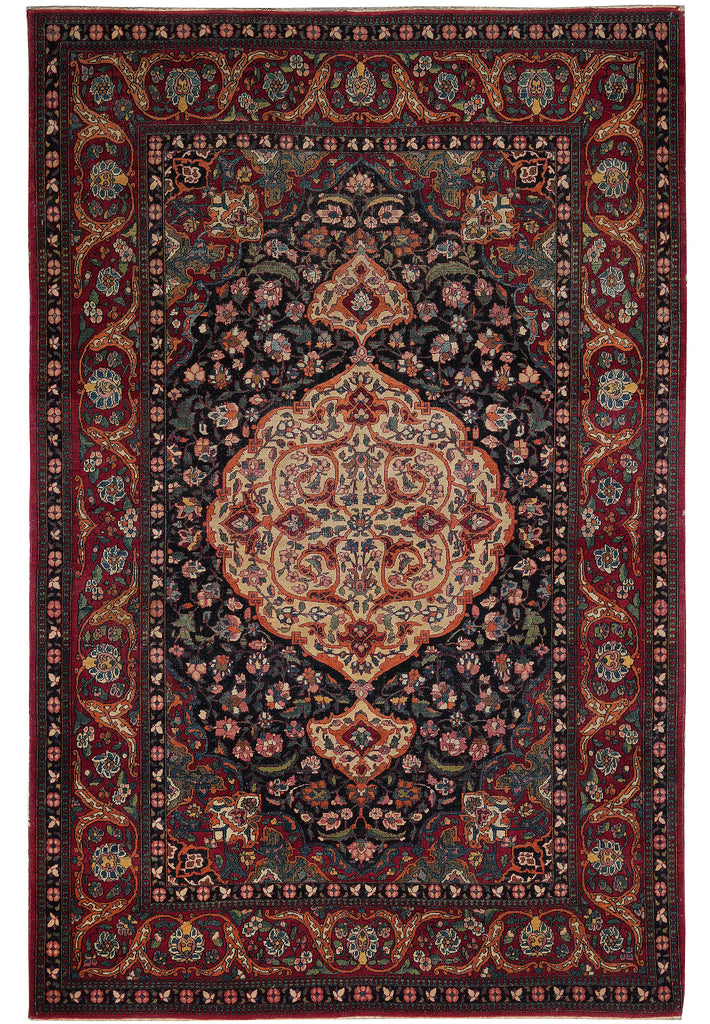 4.8 x 6.10 Authentic Antique Persian Esfahan Rug 1930's