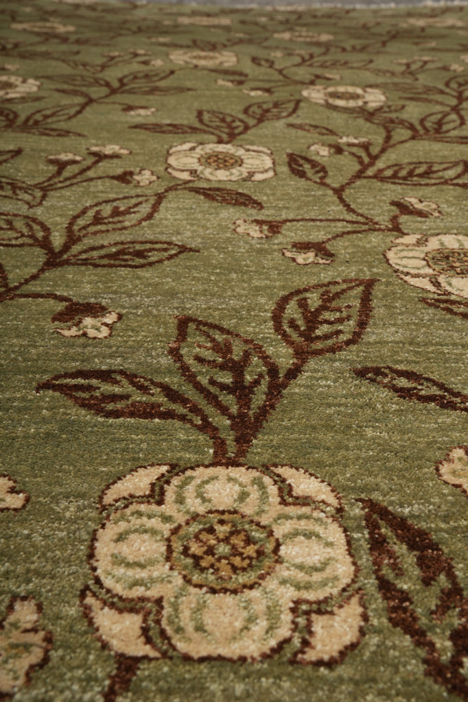 6 x 9 Hand-Knotted Contemporary Transitional Wool Rug Green #PIX-23227