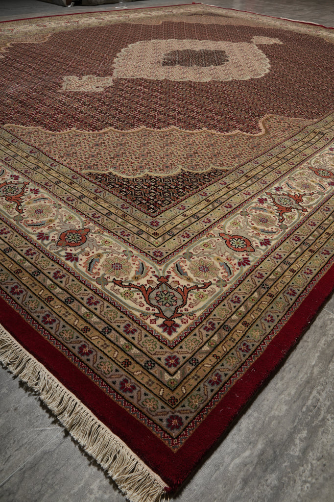 10 x 13 Fine Handmade Mahi Tabriz Wool & Silk Rug 21466