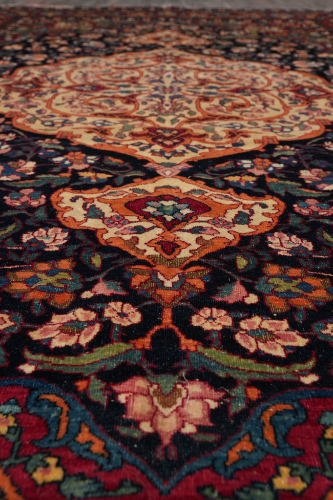 4.8 x 7 Authentic Antique Persian Esfahan Rug 1930's #F-4514