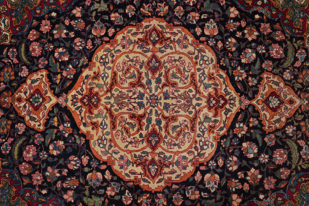 4.8 x 7 Authentic Antique Persian Esfahan Rug 1930's #F-4514