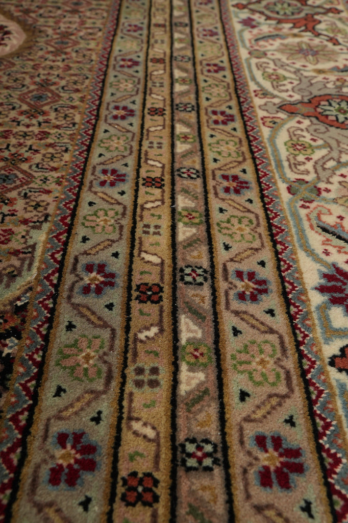 10 x 13 Fine Handmade Mahi Tabriz Wool & Silk Rug 21466