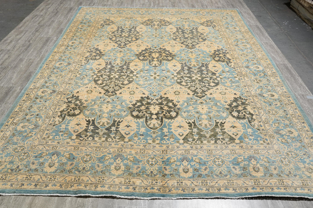 9 x 12.1 Quality Natural Wool Zigler Chobi Peshawar Rug #F-4257