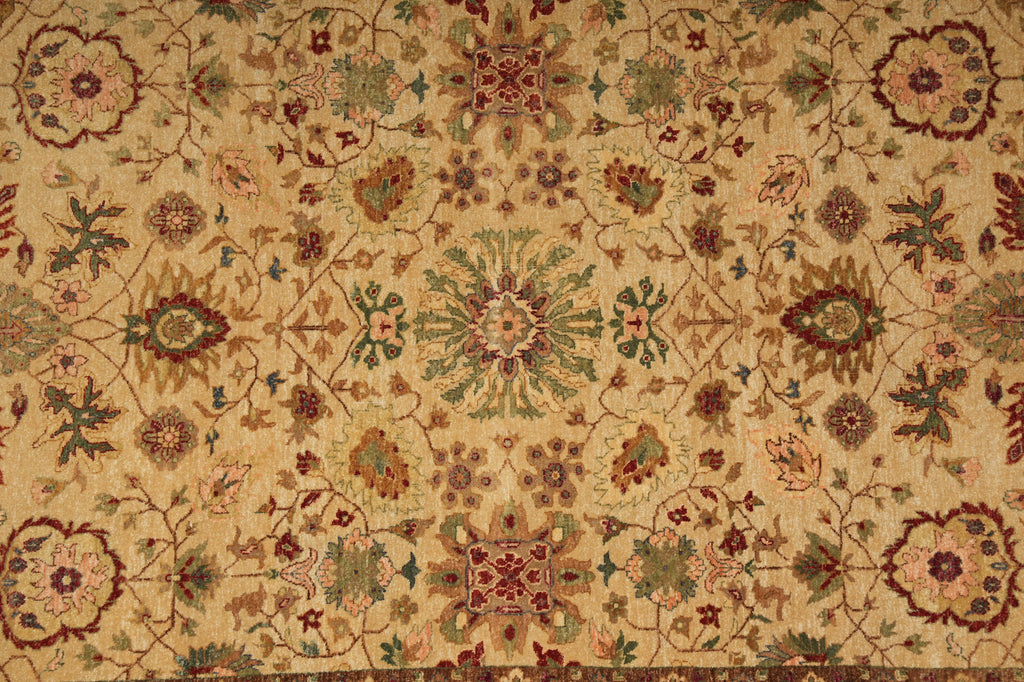 6 x 9 New Zigler Agra Hand-Knotted Rug Nautral Wool Light Beige Gold #PIX-15593
