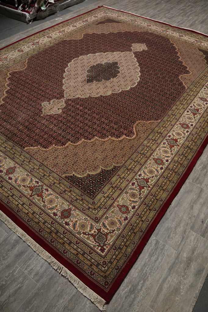 10 x 13 Fine Handmade Mahi Tabriz Wool & Silk Rug 21466