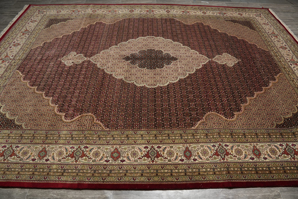 10 x 13 Fine Handmade Mahi Tabriz Wool & Silk Rug 21466