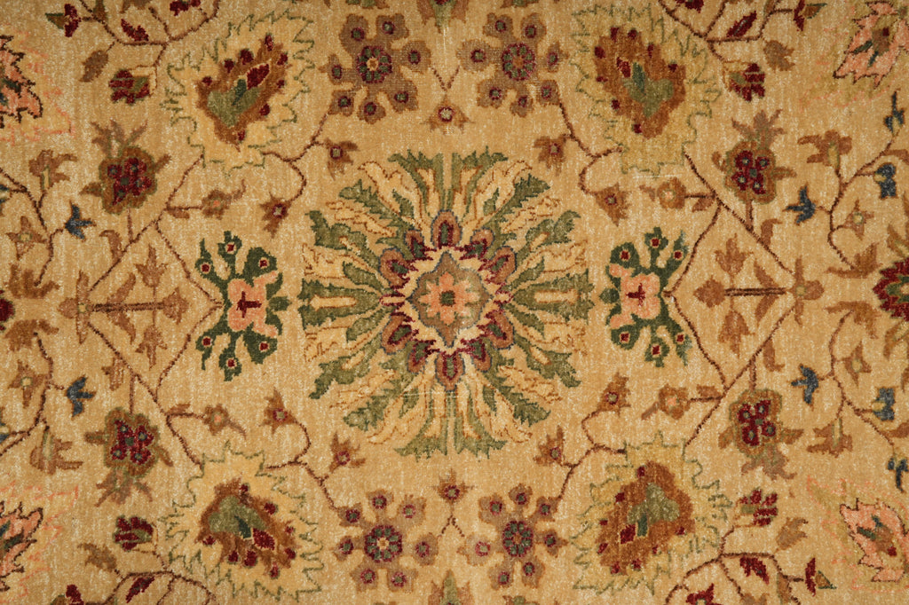 6 x 9 New Zigler Agra Hand-Knotted Rug Nautral Wool Light Beige Gold #PIX-15593
