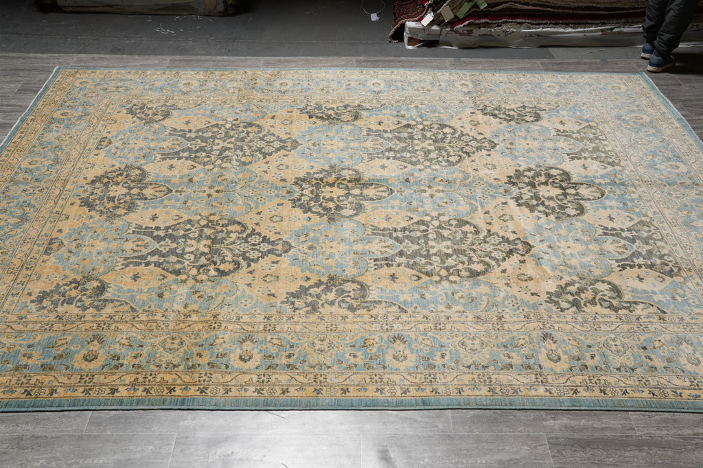 9 x 12.1 Quality Natural Wool Zigler Chobi Peshawar Rug #F-4257