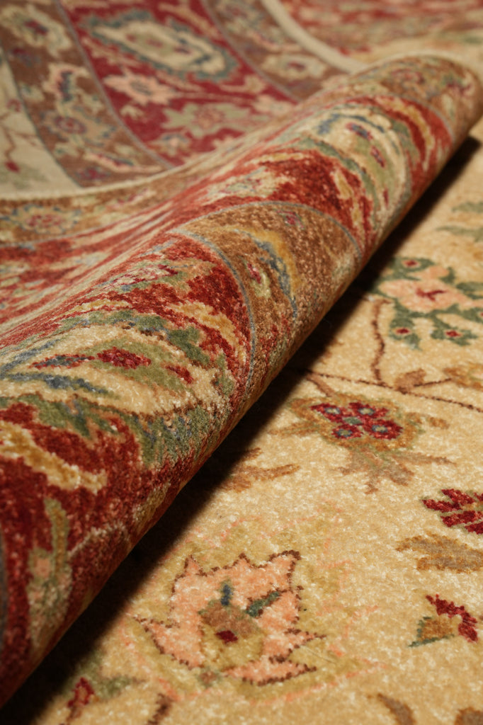 6 x 9 New Zigler Agra Hand-Knotted Rug Nautral Wool Light Beige Gold #PIX-15593