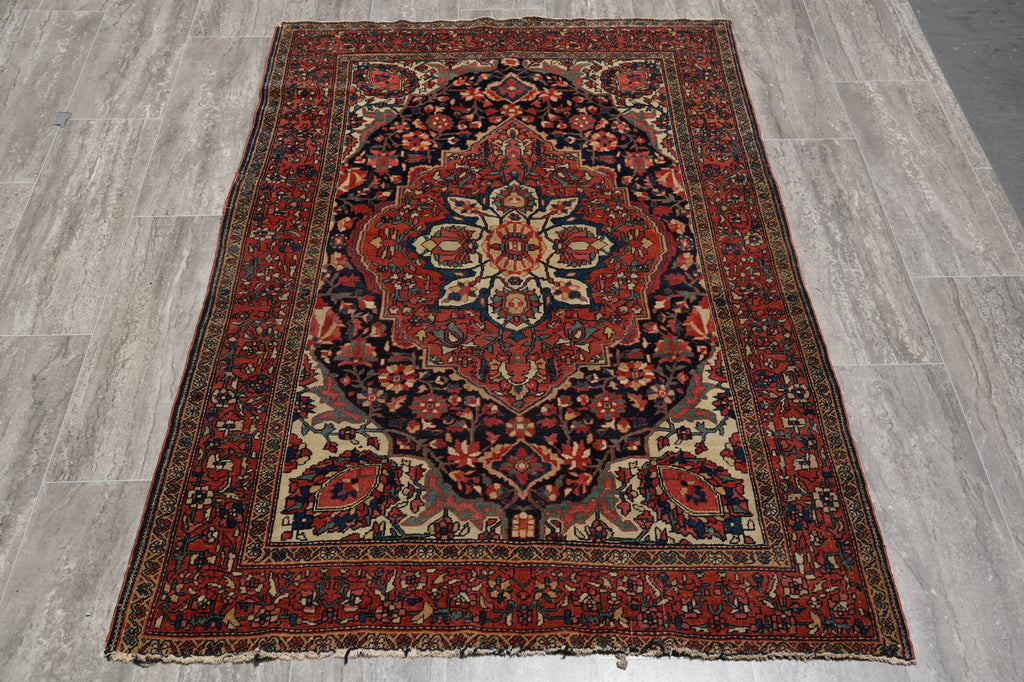 3.6 x 5 Antique Persian Sarouk Feraghan Rug 1930's #F-4512