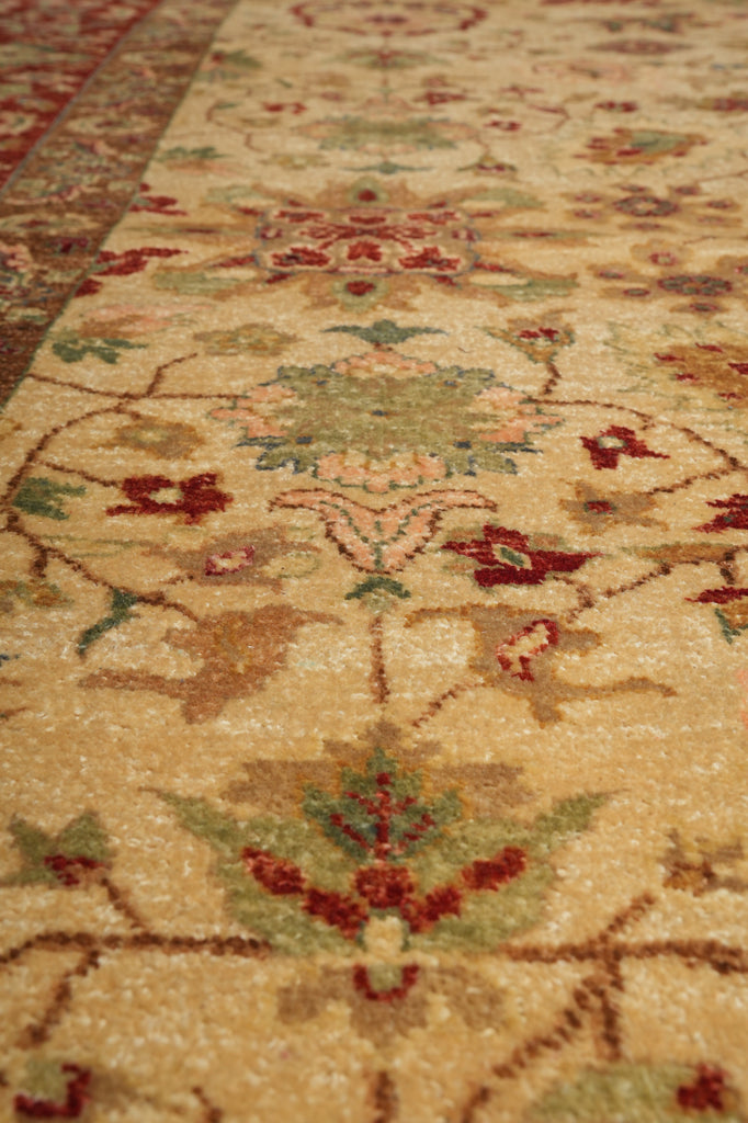 6 x 9 New Zigler Agra Hand-Knotted Rug Nautral Wool Light Beige Gold #PIX-15593