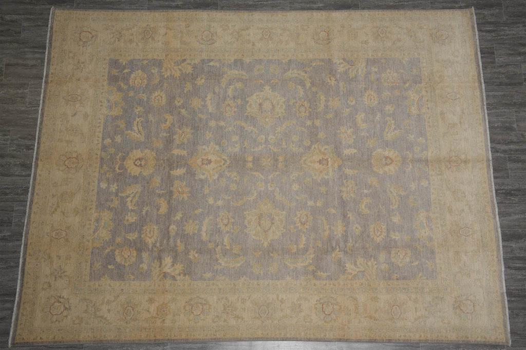 8.11 x 11.8 Slate and Gold Chobi Zigler Handmade Pakistan Rug #F-4258