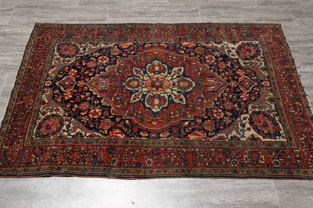 3.6 x 5 Antique Persian Sarouk Feraghan Rug 1930's #F-4512