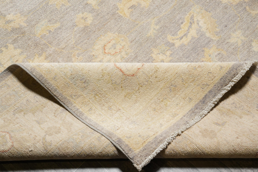 8.11 x 11.8 Slate and Gold Chobi Zigler Handmade Pakistan Rug #F-4258