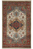 Load image into Gallery viewer, Decorative rug with intricate patterns in red, blue, and beige on a white background
