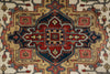 Load image into Gallery viewer, Close-up of a patterned rug with red, blue, and beige colors.