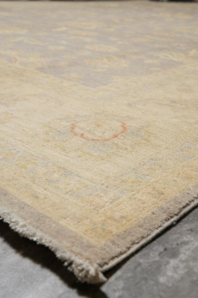 8.11 x 11.8 Slate and Gold Chobi Zigler Handmade Pakistan Rug #F-4258