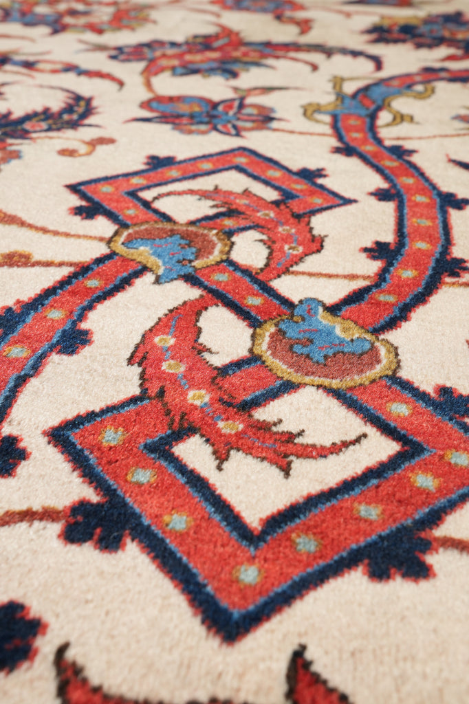 12 x 17.7 Authentic Persian Esfahan Wool Rug 1970's Iran #PIX-12616