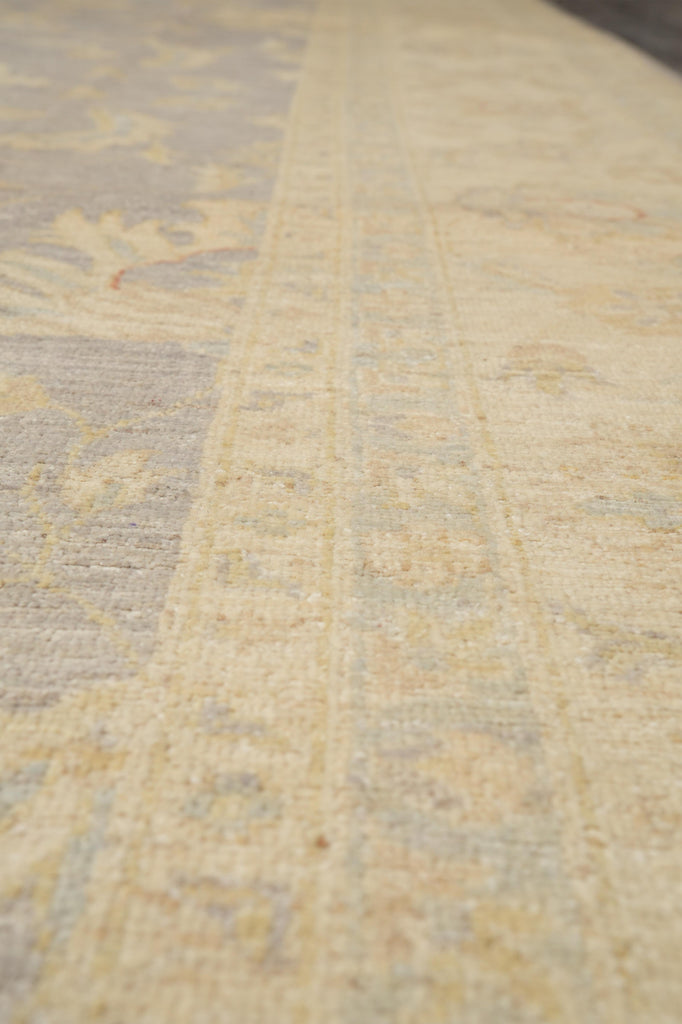 8.11 x 11.8 Slate and Gold Chobi Zigler Handmade Pakistan Rug #F-4258