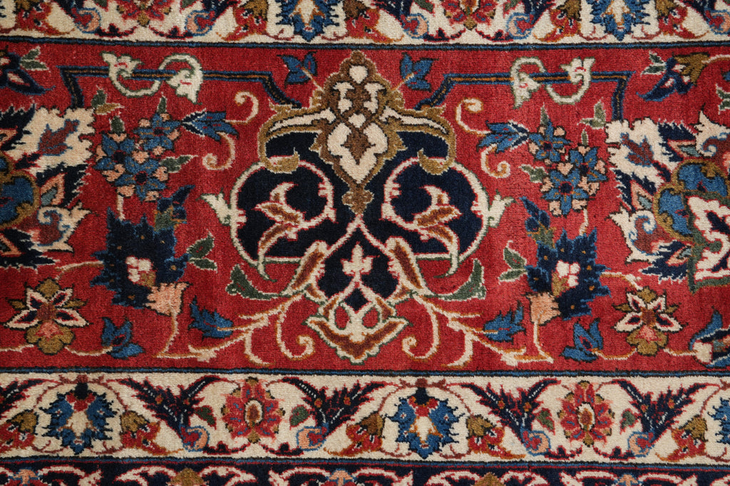 12 x 17.7 Authentic Persian Esfahan Wool Rug 1970's Iran #PIX-12616