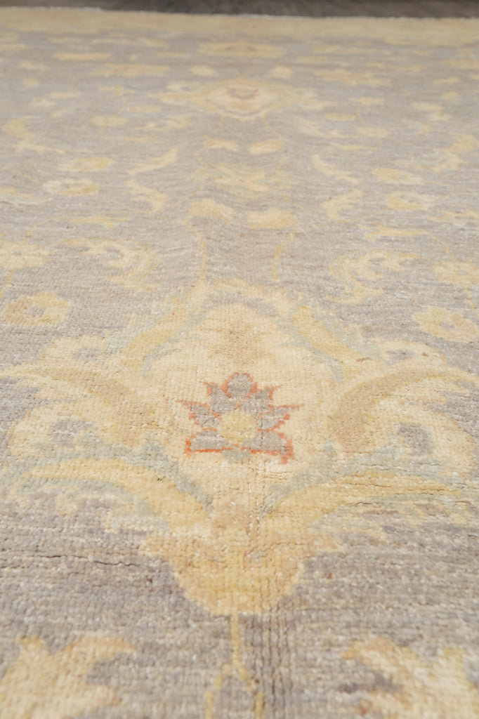 8.11 x 11.8 Slate and Gold Chobi Zigler Handmade Pakistan Rug #F-4258