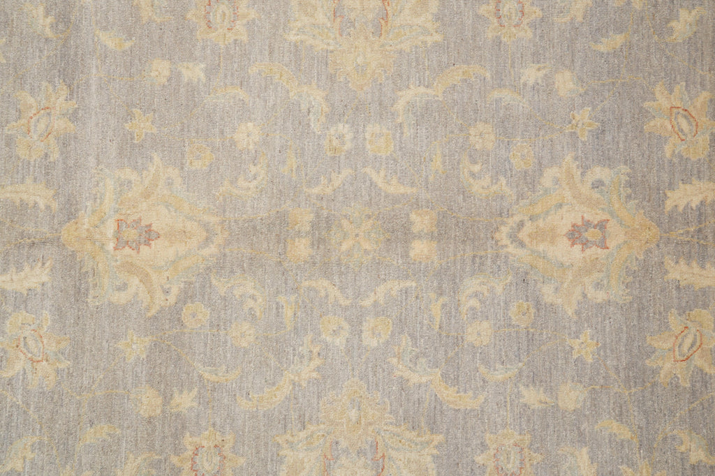 8.11 x 11.8 Slate and Gold Chobi Zigler Handmade Pakistan Rug #F-4258