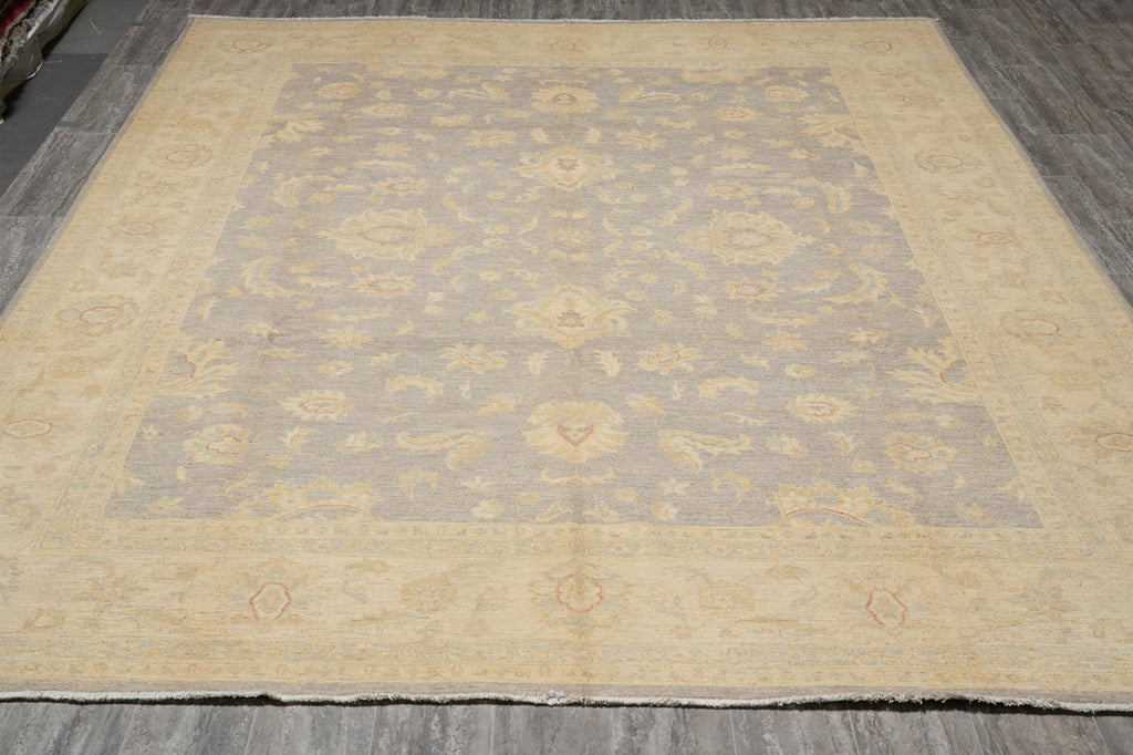 8.11 x 11.8 Slate and Gold Chobi Zigler Handmade Pakistan Rug #F-4258