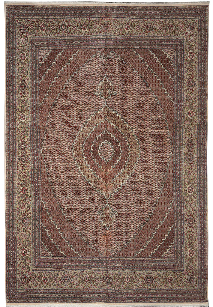 11.4 x 16.6 Authentic Persian Tabriz Mahi Rug Wool and Silk 400 Kpsi Iran Sale
