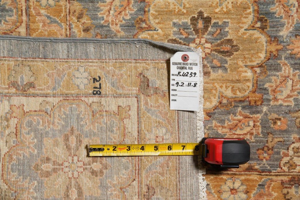 9.2 x 11.8 Detailed Neutral Chobi Peshawar Rug #F-4259