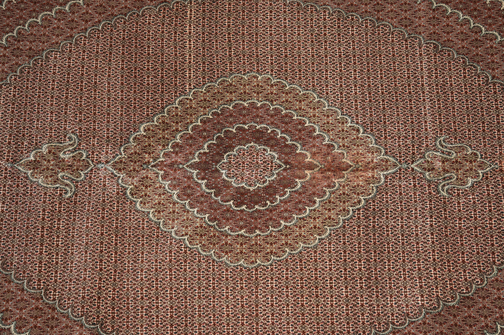11.4 x 16.6 Authentic Persian Tabriz Mahi Rug Wool and Silk 400 Kpsi Iran Sale #PIX-779