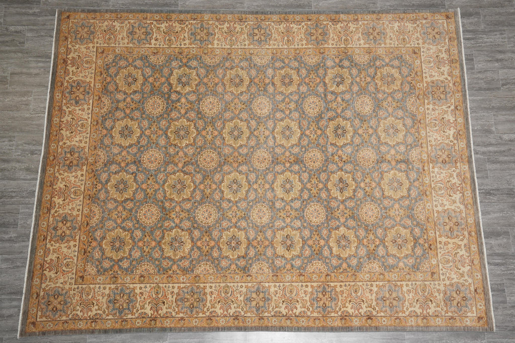 9.2 x 11.8 Detailed Neutral Chobi Peshawar Rug #F-4259