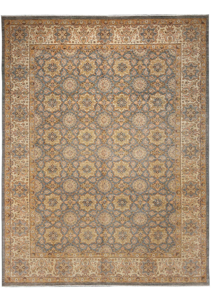 9.2 x 11.8 Detailed Neutral Chobi Peshawar Rug #F-4259