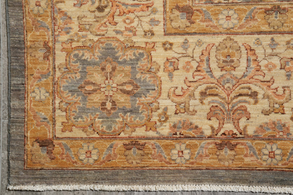 9.2 x 11.8 Detailed Neutral Chobi Peshawar Rug #F-4259