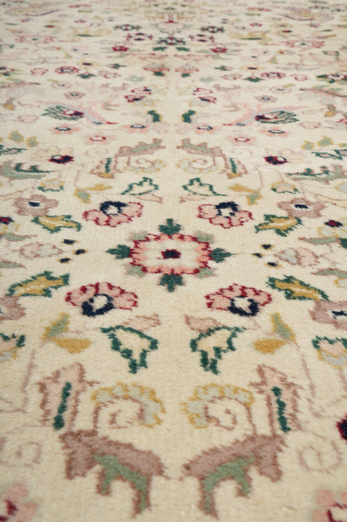 Close-up of a floral patterned fabric with intricate details