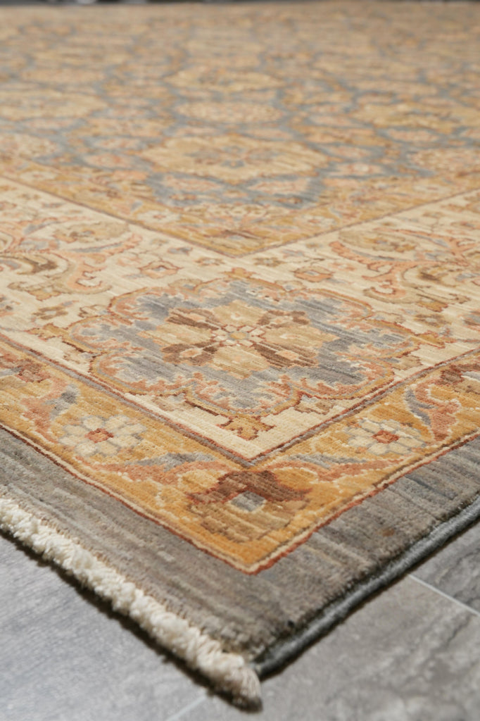 9.2 x 11.8 Detailed Neutral Chobi Peshawar Rug #F-4259